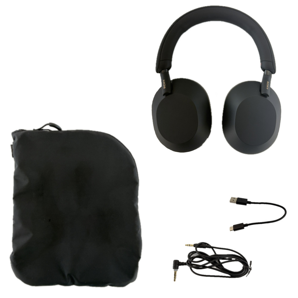 Sony WH-1000XM5 Bluetooth Wireless Noise Canceling Headphones Black Soft Pouch